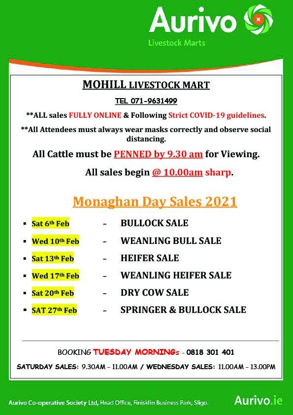 MOHILL MONAGHAN DAY SALES
